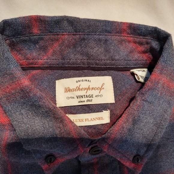 WEATHERPROOF VINTAGE SOFT LUXE FLANNEL MEN'S CASUAL DRESS SHIRT - SIZE SMALL - Picture 2 of 7